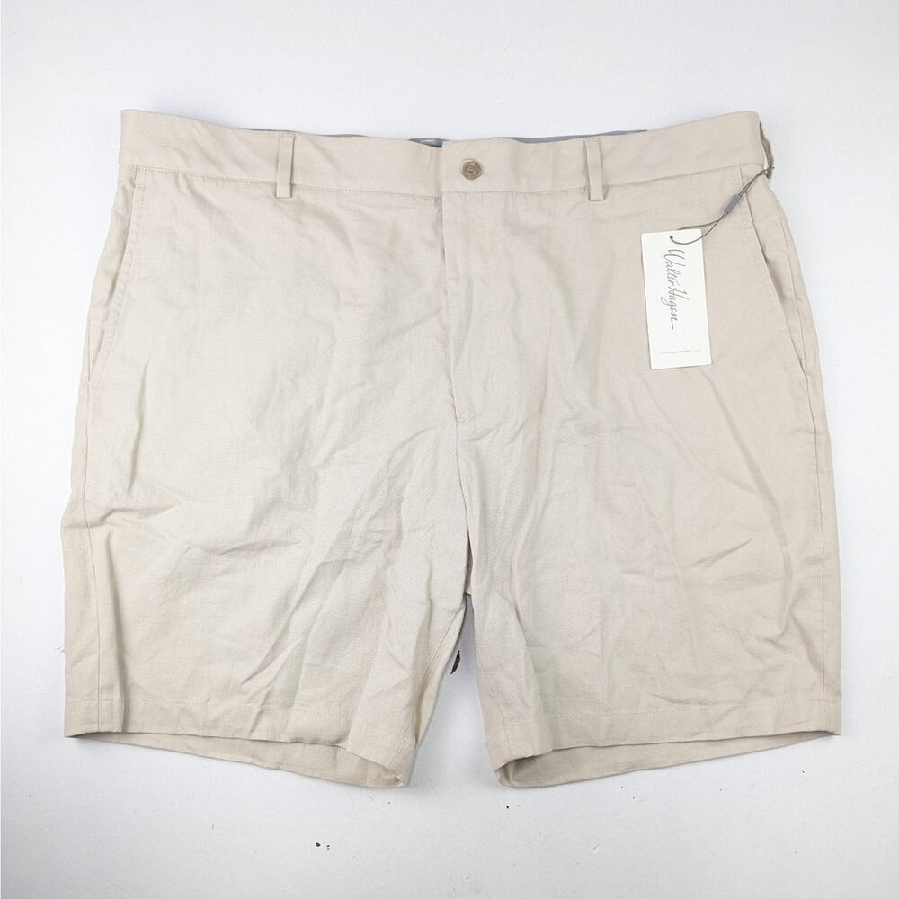 Walter Hagen Men's 42W Khaki Linen Blend Clubhouse Shorts 9" Inseam